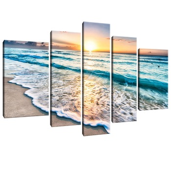 Set Tablouri DEGRETS 78345 Canvas, 100 x 170 cm, 5 piese (1x100x30 cm, 2x80x30 cm, 2x60x40 cm), Plaja 1 Set Tablouri DEGRETS 78345 Canvas, 100 x 170 cm, 5 piese (1x100x30 cm, 2x80x30 cm, 2x60x40 cm), Plaja 1