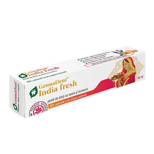 Pasta de Dinti GennaDent India Fresh 80ml + Periuta de dinti pentru adulti