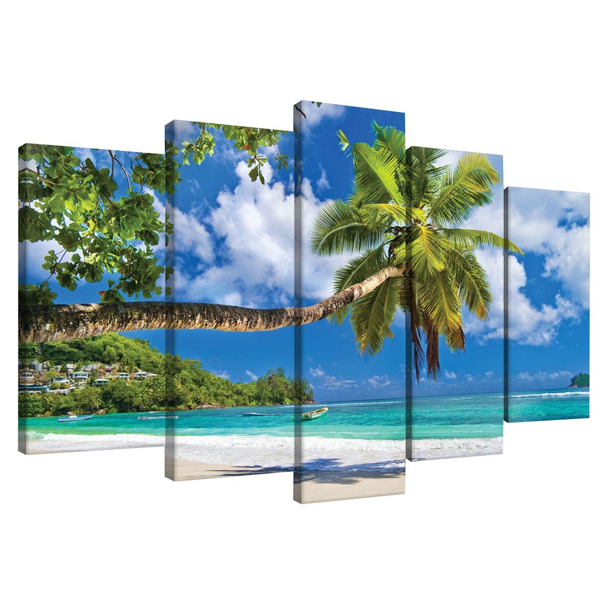 Set Tablouri DEGRETS 78480 Canvas, 60 x 100 cm, 5 piese (2x40x20 cm, 2x50x20 cm, 1x60x20 cm), Sri Lanka