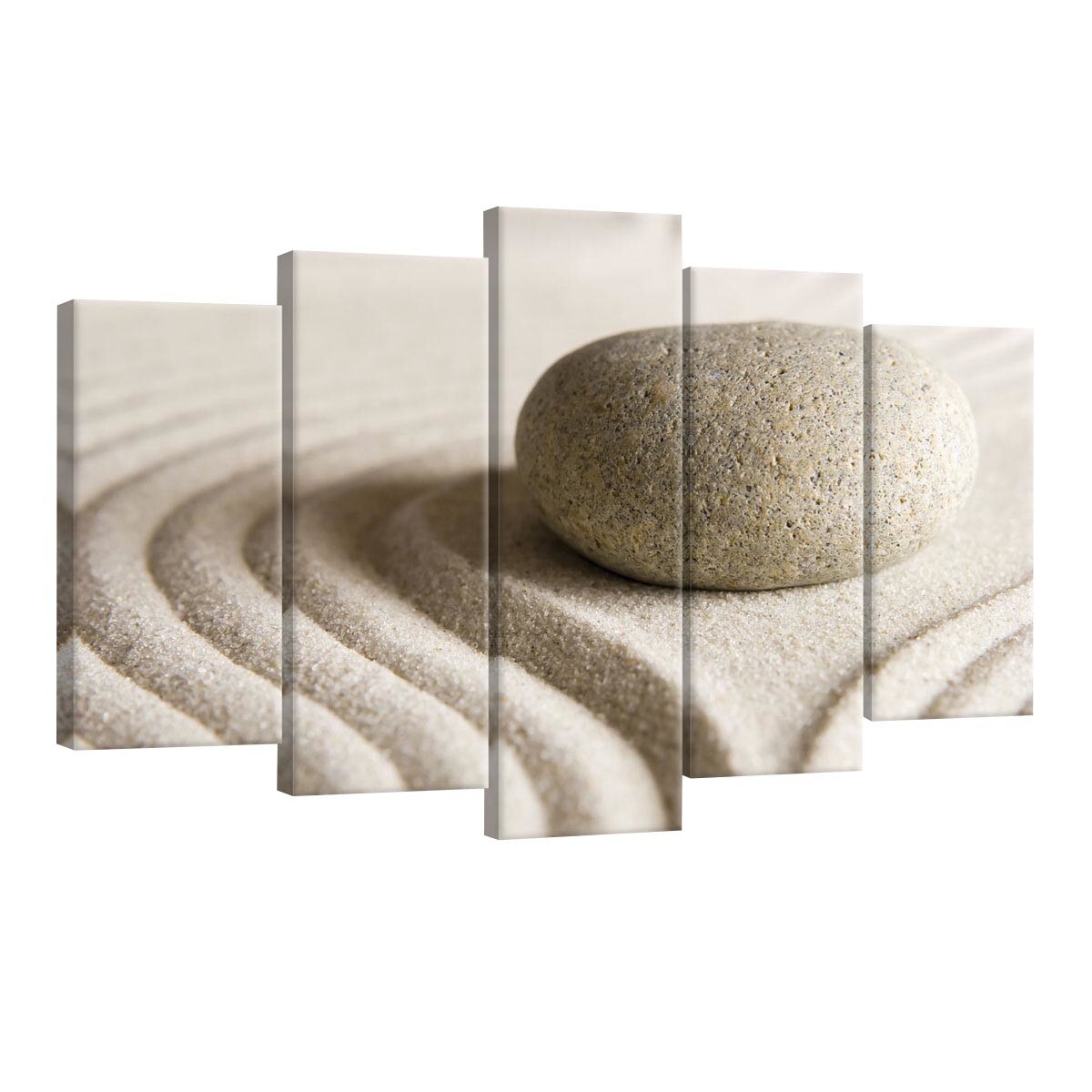 Set Tablouri DEGRETS 78485 Canvas, 60 x 100 cm, 5 piese (2x40x20 cm, 2x50x20 cm, 1x60x20 cm), Pietre zen 3