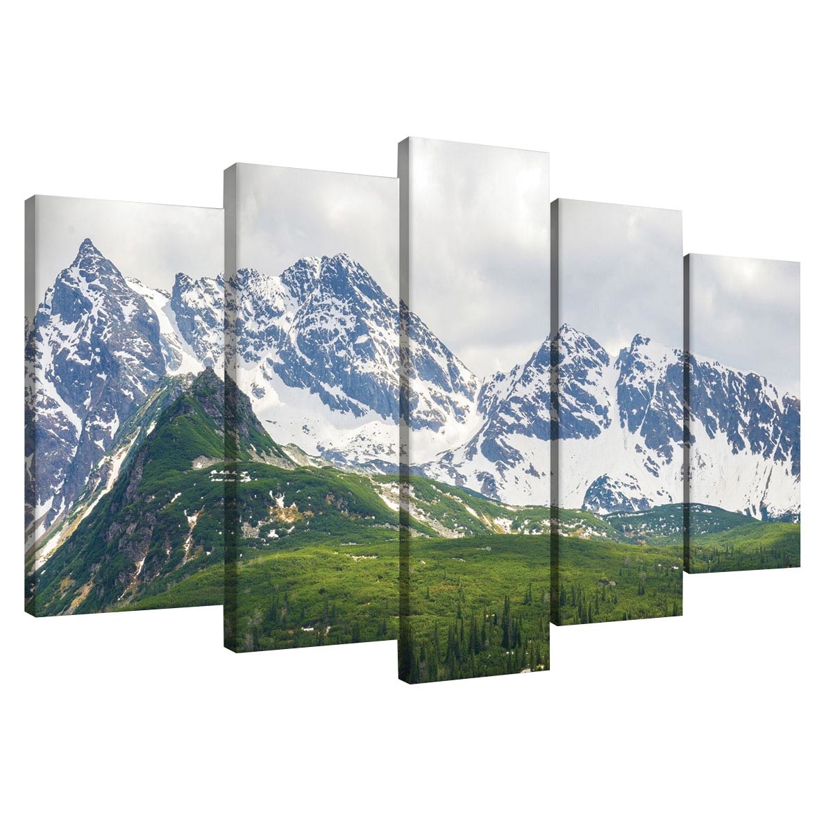 Set Tablouri DEGRETS 78488 Canvas, 60 x 100 cm, 5 piese (2x40x20 cm, 2x50x20 cm, 1x60x20 cm), Apli