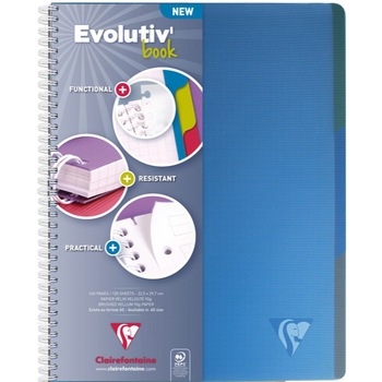 Caiet Clairefontaine Lincolor Evolutiv, 120 file, albastru Caiet Clairefontaine Lincolor Evolutiv, 120 file, albastru
