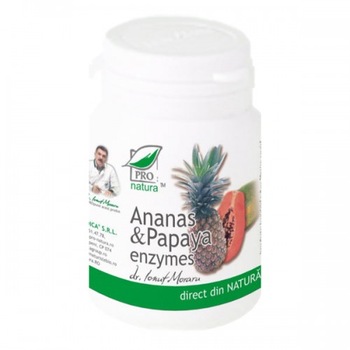 Ananas si Papaya Enzymes 60cps Medica Ananas si Papaya Enzymes 60cps Medica