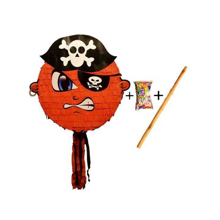 Pinata, PinaStar, pirat star cu bat si confetti cadou