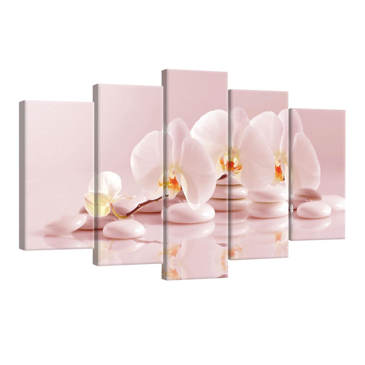 Set Tablouri DEGRETS 78513 Canvas, 60 x 100 cm, 5 piese (2x40x20 cm, 2x50x20 cm, 1x60x20 cm), Orhidee 6