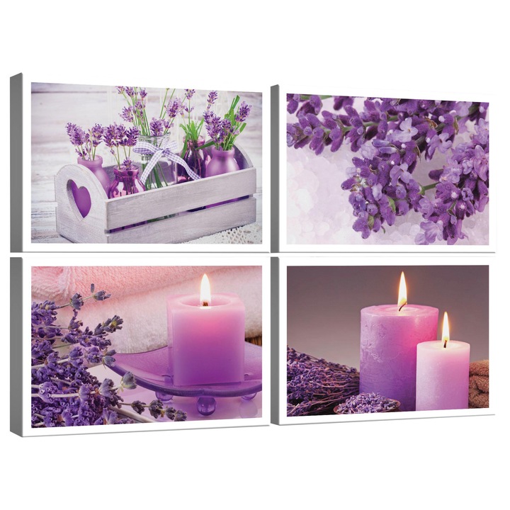 Set Tablouri DEGRETS 78389 Canvas, 80 x 120 cm, 4 piese (4x40x60 cm), Aromaterapie 2