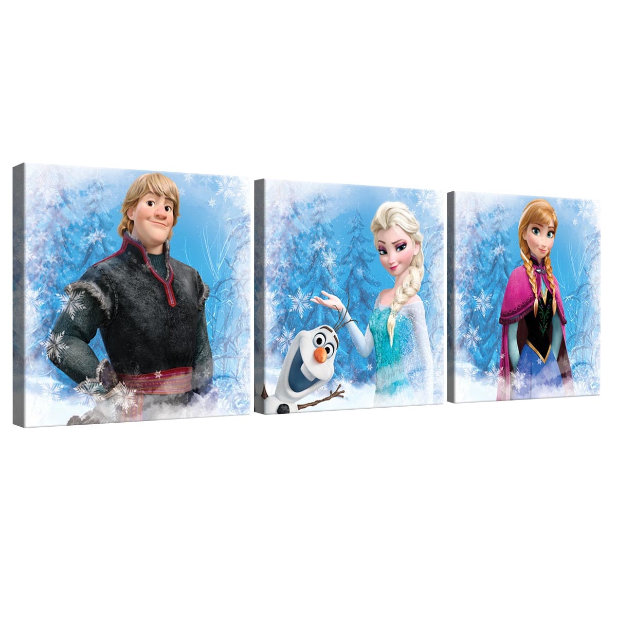 Set Tablouri DEGRETS 78427 Canvas, 25 x 75 cm, 3 piese (3x25x25 cm), Frozen 5