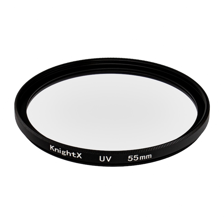 Оптичен стъклен UV филтър KnightX, 55 мм, Super Slim