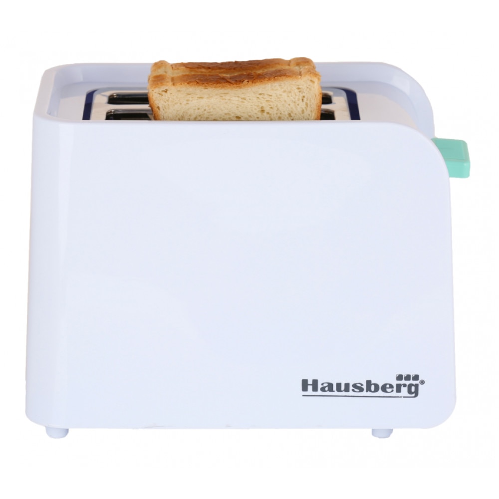 Prajitor de paine Hausberg HB-195B, 750 W, 2 felii, functie decongelare, functie reincalzire, 6 trepte putere, alb/bleu
