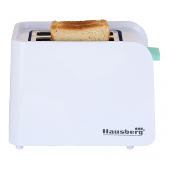 Prajitor de paine Hausberg HB-195B, 750 W, 2 felii, functie decongelare, functie reincalzire, 6 trepte putere, alb/bleu Prajitor de paine Hausberg HB-195B, 750 W, 2 felii, functie decongelare, functie reincalzire, 6 trepte putere, alb/bleu
