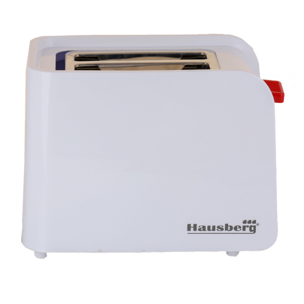 Prajitor de paine Hausberg HB-195R, 750 W, 2 felii, functie decongelare, functie reincalzire, 6 trepte putere, alb/rosu