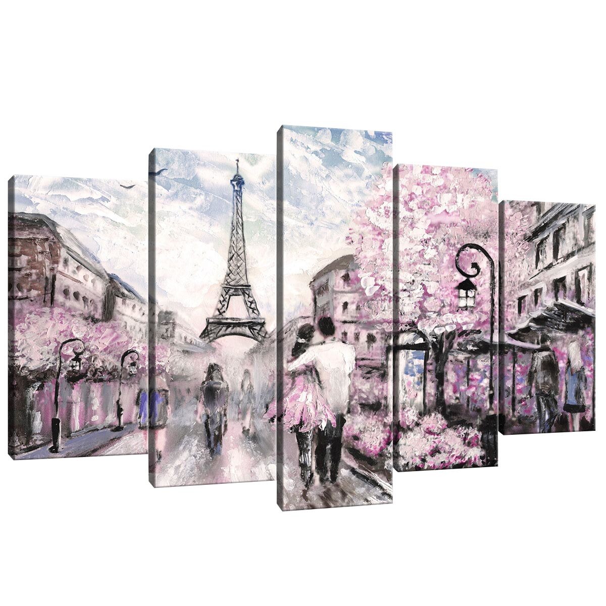 Set Tablouri DEGRETS 78518 Canvas, 60 x 100 cm, 5 piese (2x40x20 cm, 2x50x20 cm, 1x60x20 cm), Paris Arta 1