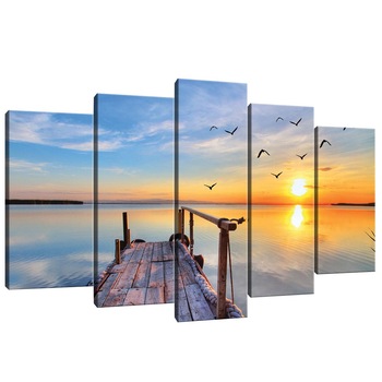 Set Tablouri DEGRETS 78521 Canvas, 60 x 100 cm, 5 piese (2x40x20 cm, 2x50x20 cm, 1x60x20 cm), Port langa mare Set Tablouri DEGRETS 78521 Canvas, 60 x 100 cm, 5 piese (2x40x20 cm, 2x50x20 cm, 1x60x20 cm), Port langa mare