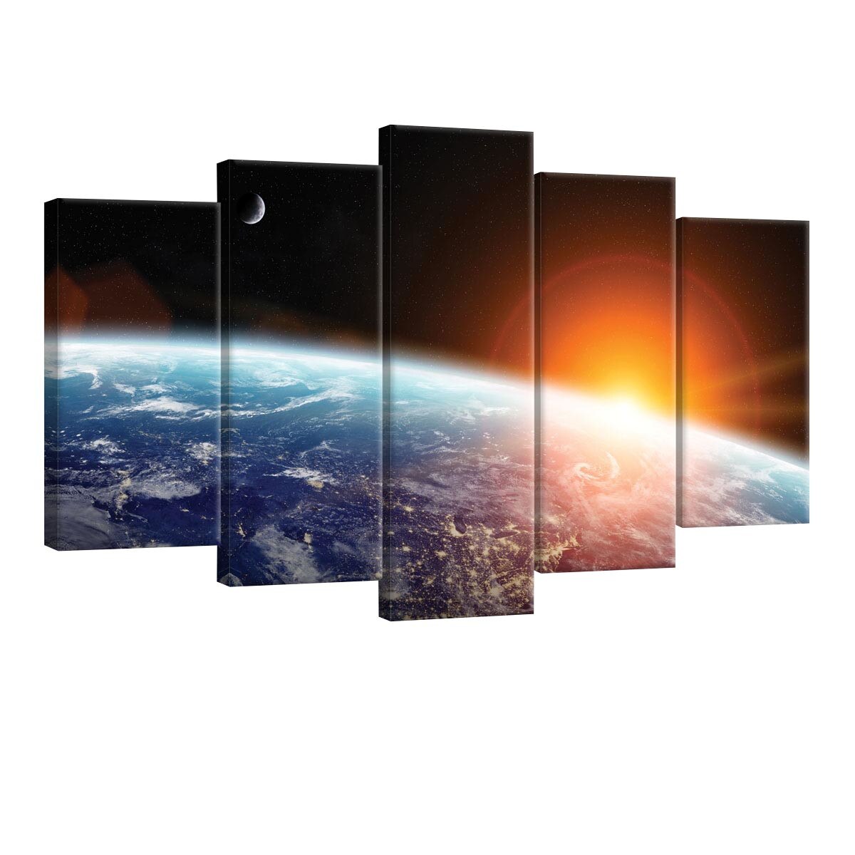 Set Tablouri DEGRETS 78528 Canvas, 60 x 100 cm, 5 piese (2x40x20 cm, 2x50x20 cm, 1x60x20 cm), Spatiu