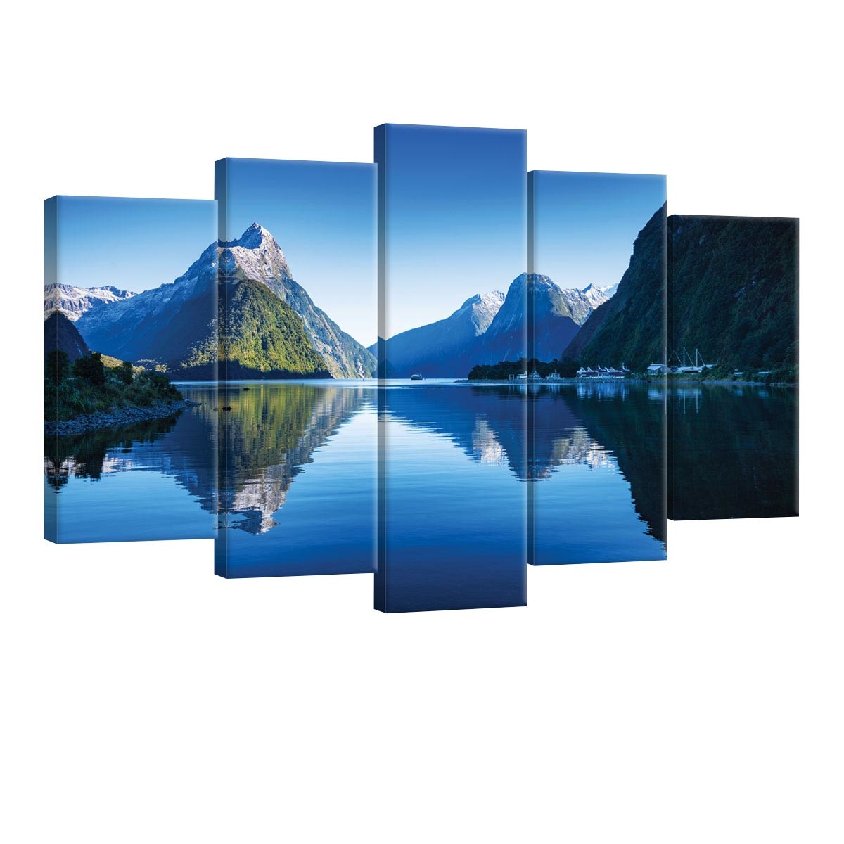 Set Tablouri DEGRETS 78529 Canvas, 60 x 100 cm, 5 piese (2x40x20 cm, 2x50x20 cm, 1x60x20 cm), Natura 1