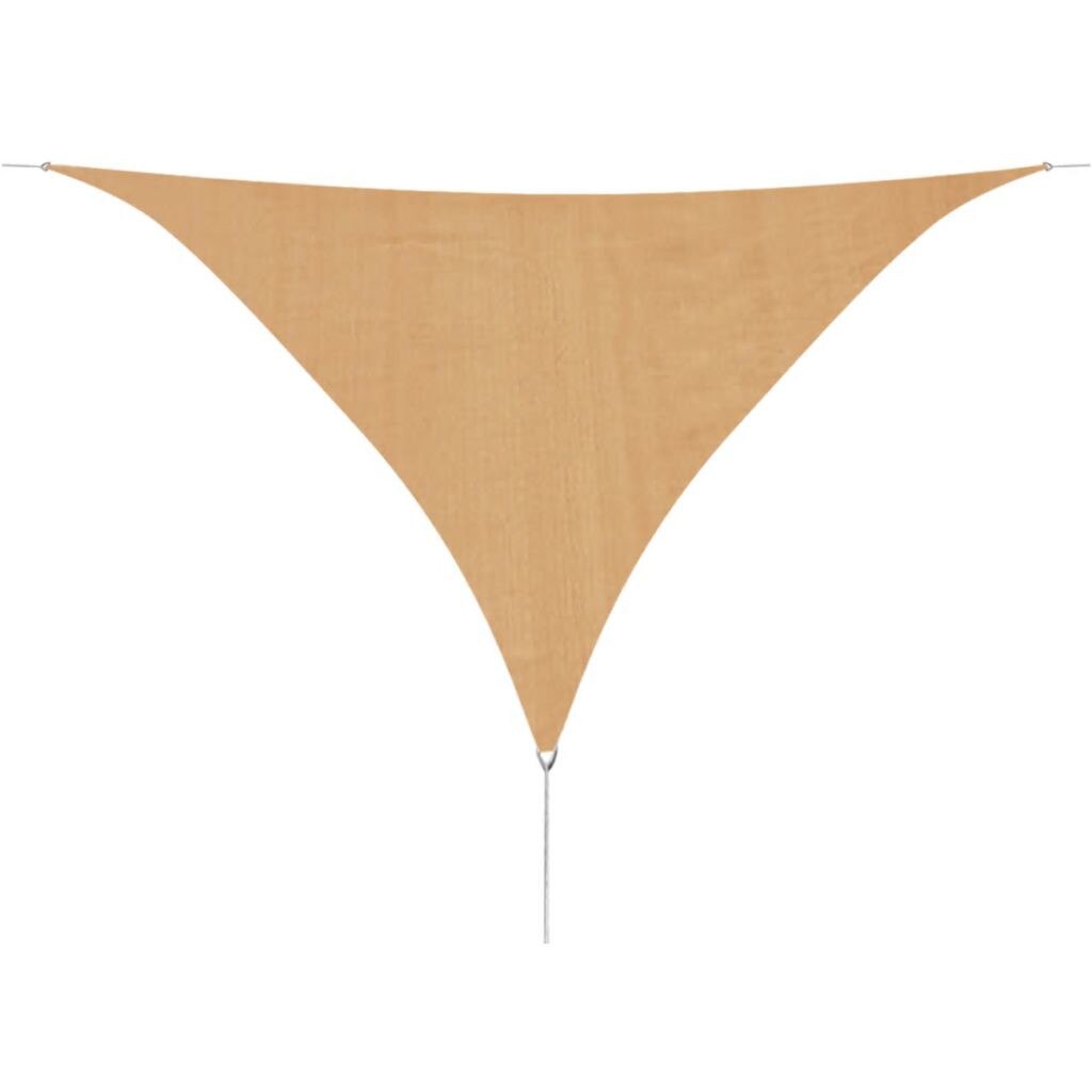 Copertina tip parasolar, triunghiular, vidaXL, HDPE, 3.6 x 3.6 x 3.6 m, Bej