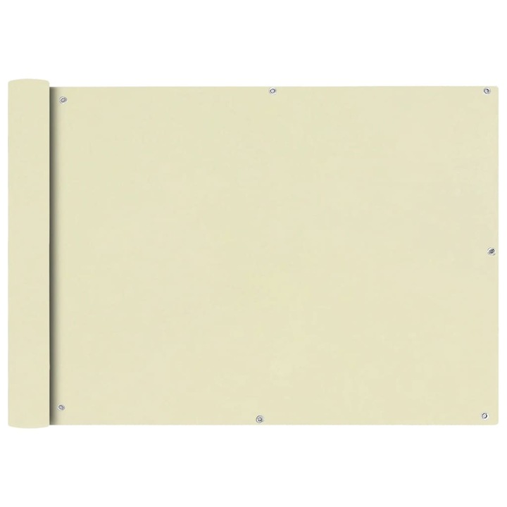 Prelata balcon vidaXL, material textil oxford, 75 x 400 cm, crem, 0.72 kg