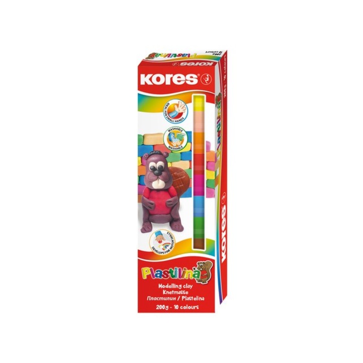 Plastilina Kores 200g 10 culori