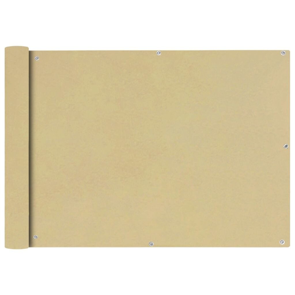 Paravan pentru balcon, vidaXL, Tesatura, 75 x 600 cm, Bej