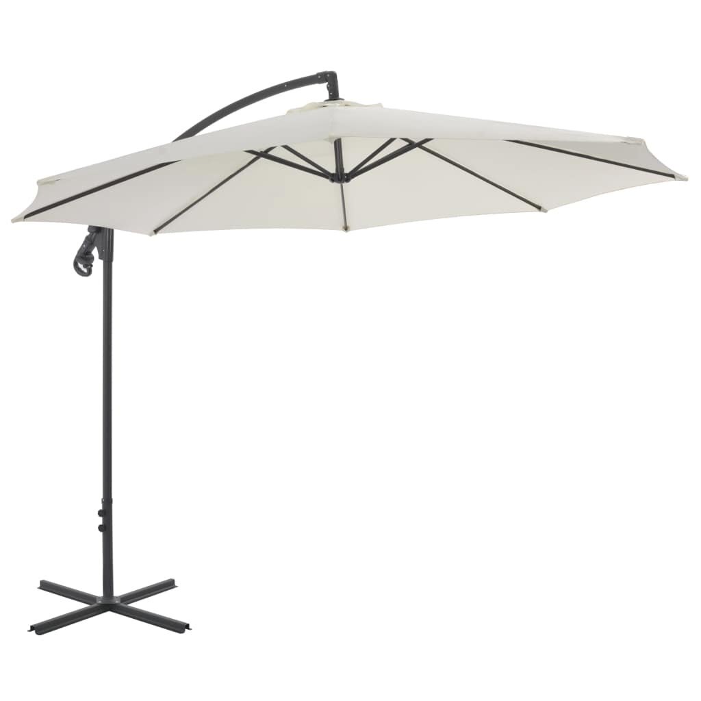 Umbrela de exterior cu stalp din otel, vidaXL, Tesatura, 300 x 260 cm, Bej