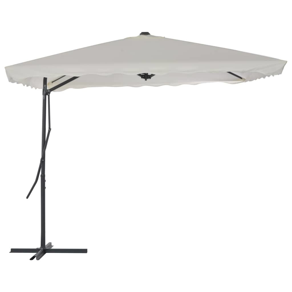 Umbrela de exterior cu stalp din otel, vidaXL, Tesatura, 250 x 250 x 230 cm, Bej