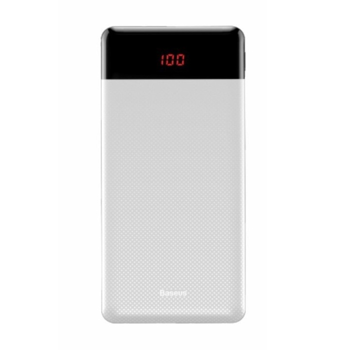 Преносима външна батерия Baseus Mini Cu 10000 mAh, 2xUSB, 2.1A, бял