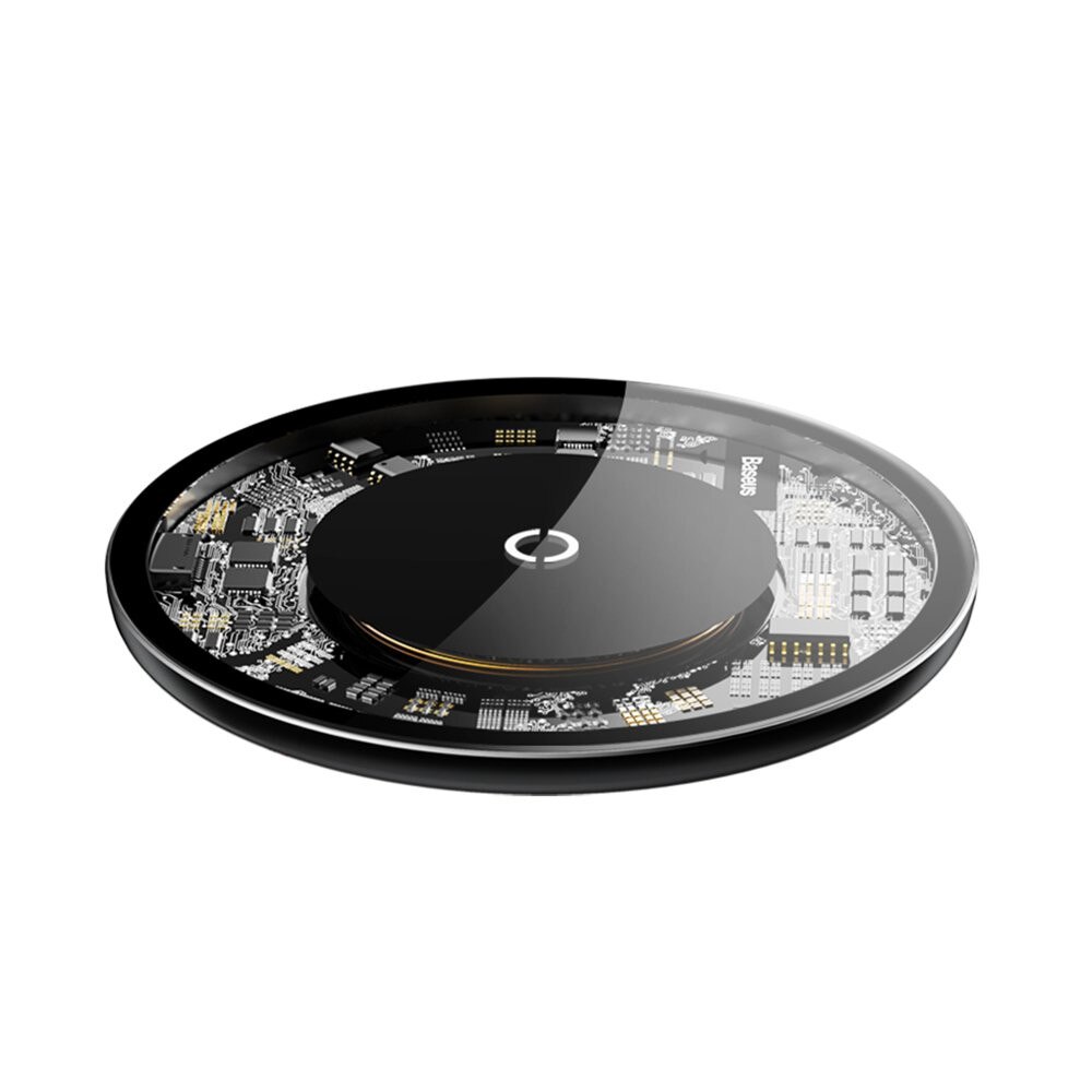 Incarcator telefon wireless, Baseus, 2A 1.67A 10W, + Cablu lightning 1.2 metri, transparent