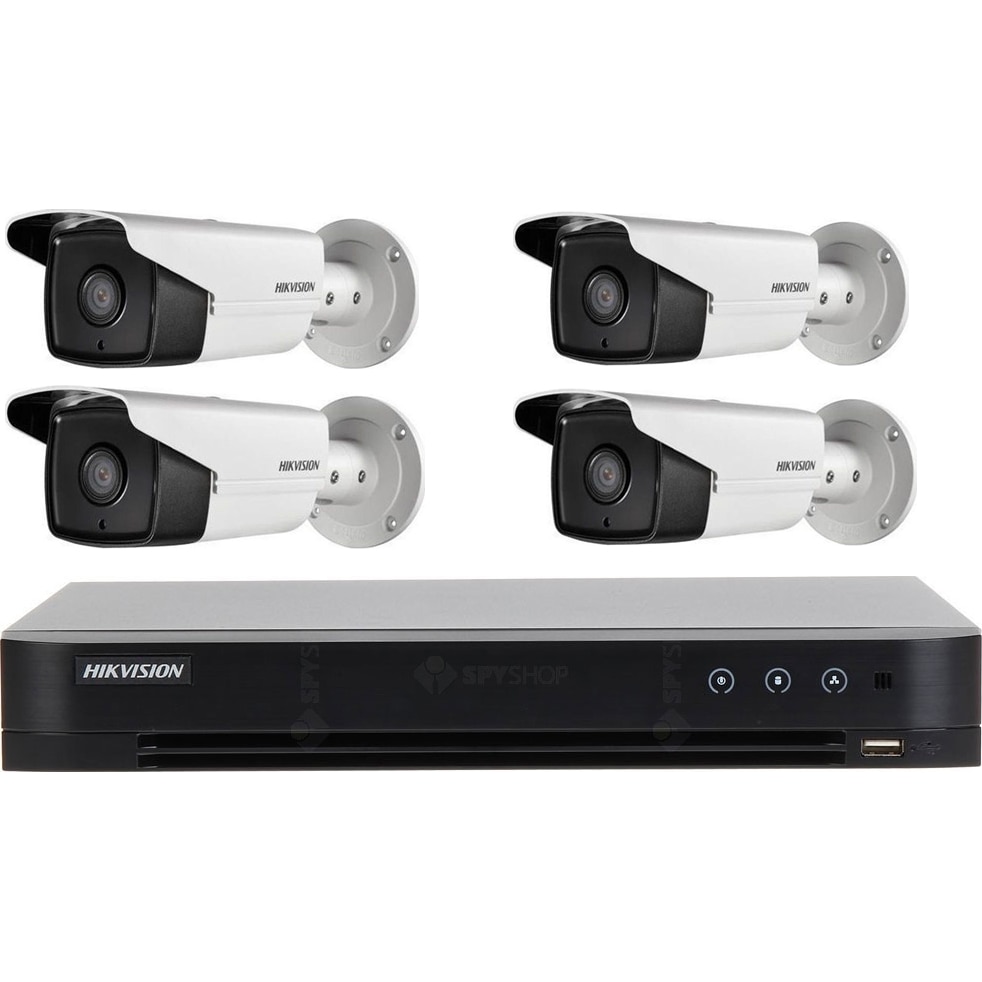 Kit supraveghere Hikvision format din 4 camere DS-2CE16D0T-IT3F28 + DVR DS-7204HQHI-K1