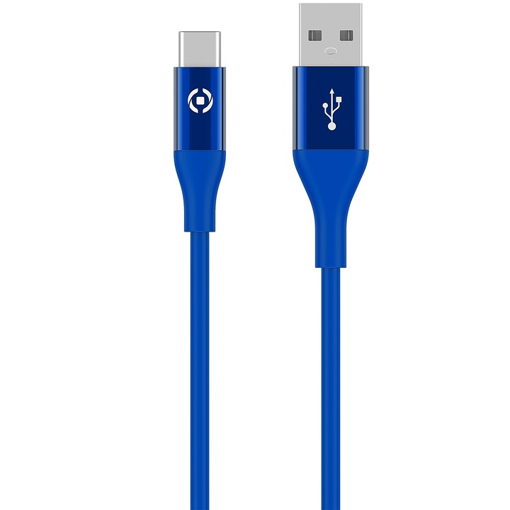 Cablu de date Celly, USB Type-C, 1m, Albastru