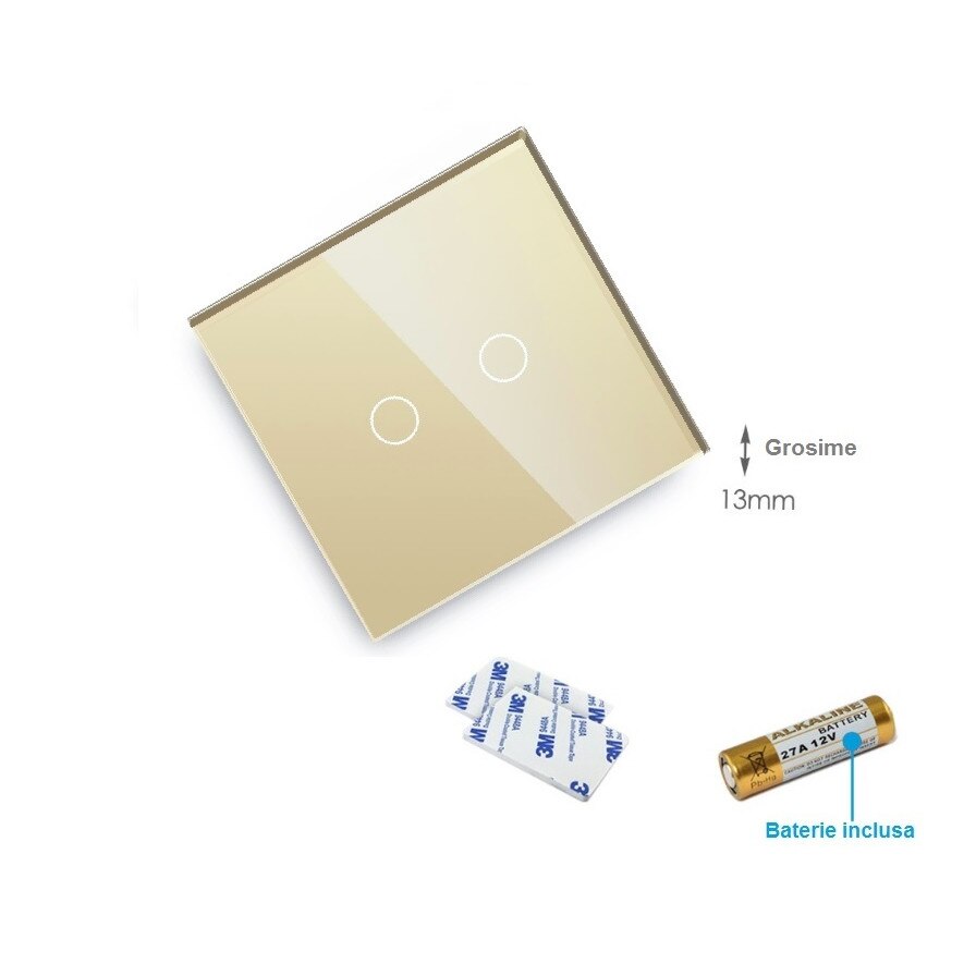 Telecomanda din sticla cu touch dublu crem