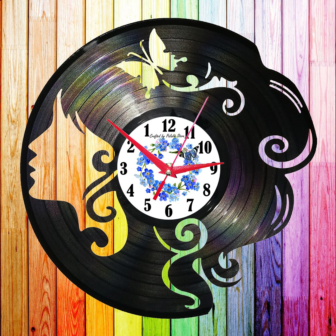 Ceas de perete disc vinil sens invers - Girlish