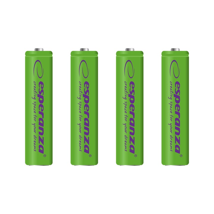 Esperanza EZA102G Újratölthető Ni-MH Ceruzaelem AAA 1000mAh 1.2V (4db/csomag) (EZA102G - 5901299923191)