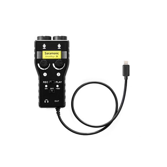 Microfon cu doua canale si interfata Saramonic SmartRig+ Di pentru chitara cu conector Lightning pentru dispozitive iOS
