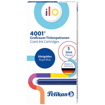 Set 5 Patroane cerneala Pelikan, ilo, dimensiune mare, culoare albastru royal Set 5 Patroane cerneala Pelikan, ilo, dimensiune mare, culoare albastru royal