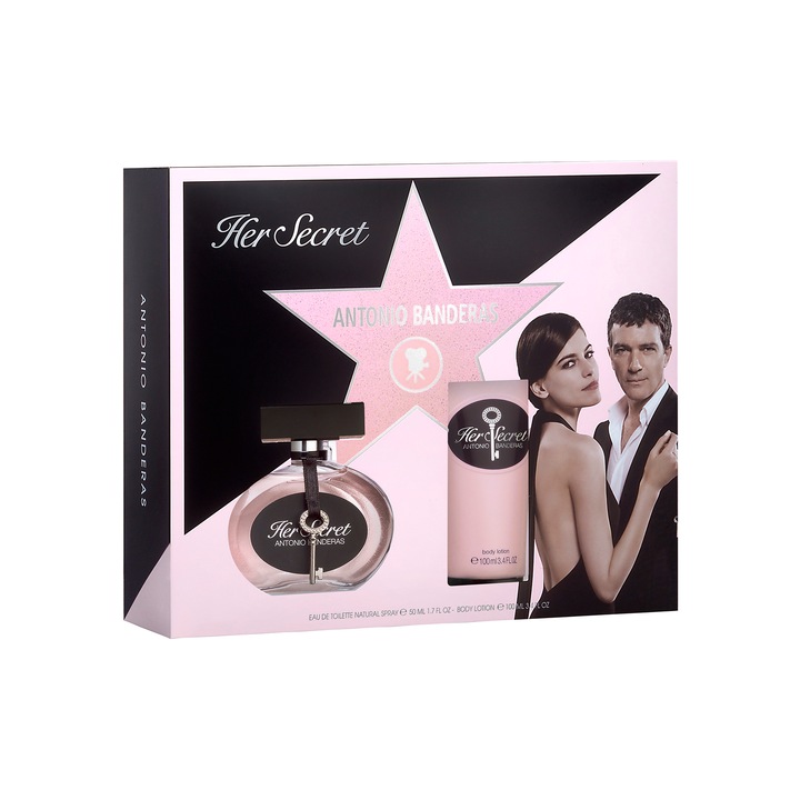 Antonio Banderas Her Secret ajándékszett nőknek: Eau de Toilette, 50 ml + Testápoló, 100 ml