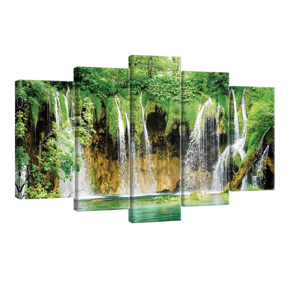 Set Tablouri DEGRETS 78544 Canvas, 60 x 100 cm, 5 piese (2x40x20 cm, 2x50x20 cm, 1x60x20 cm), Cascada