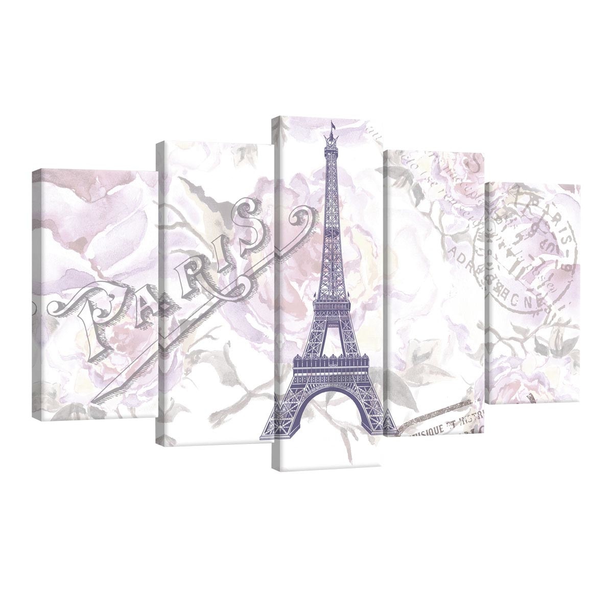 Set Tablouri DEGRETS 78552 Canvas, 60 x 100 cm, 5 piese (2x40x20 cm, 2x50x20 cm, 1x60x20 cm), Paris Arta 3