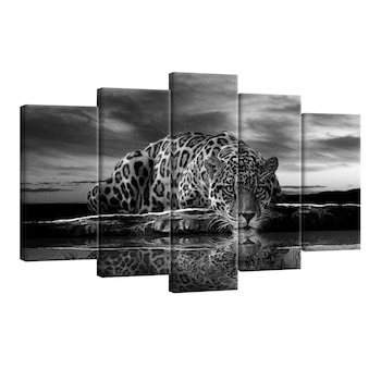 Set Tablouri DEGRETS 78553 Canvas, 60 x 100 cm, 5 piese (2x40x20 cm, 2x50x20 cm, 1x60x20 cm), Leopard 1 Set Tablouri DEGRETS 78553 Canvas, 60 x 100 cm, 5 piese (2x40x20 cm, 2x50x20 cm, 1x60x20 cm), Leopard 1