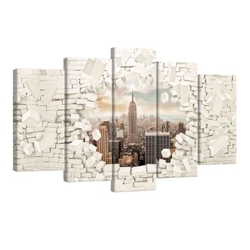 Set Tablouri DEGRETS 78565 Canvas, 60 x 100 cm, 5 piese (2x40x20 cm, 2x50x20 cm, 1x60x20 cm), New York 3D Wall Set Tablouri DEGRETS 78565 Canvas, 60 x 100 cm, 5 piese (2x40x20 cm, 2x50x20 cm, 1x60x20 cm), New York 3D Wall
