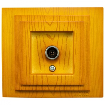 Priza TV / satelit, capat 8 - 20DB, rama inclusa, culoare stejar Priza TV / satelit, capat 8 - 20DB, rama inclusa, culoare stejar