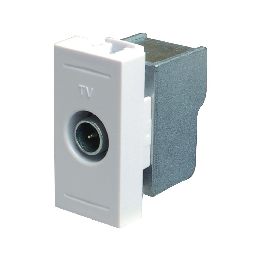 Priza TV capat Esperia, modulara - 1 m, culoare alba, 45 x 23 mm