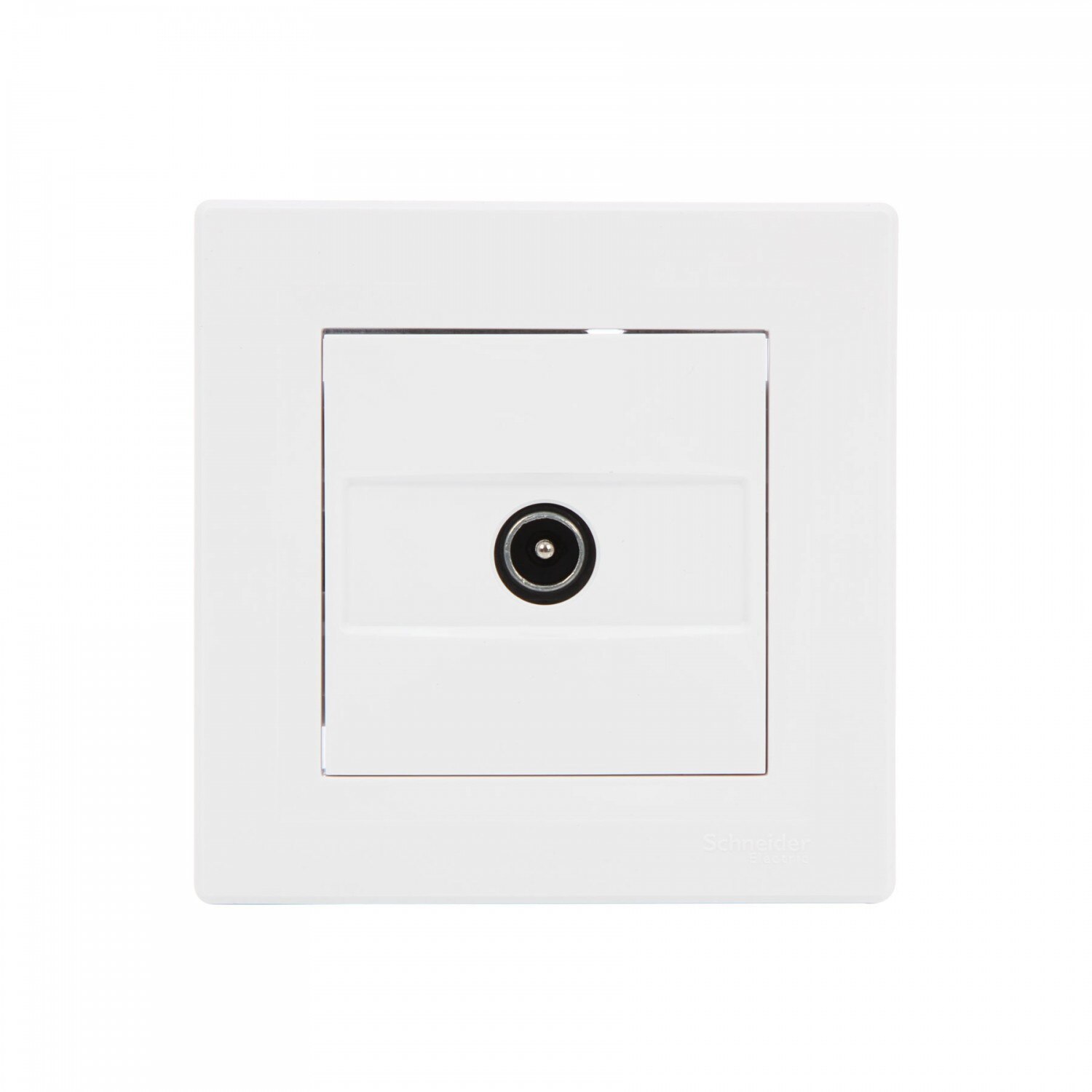 Priza TV de capat, rama inclusa, alba 83x83x38 mm