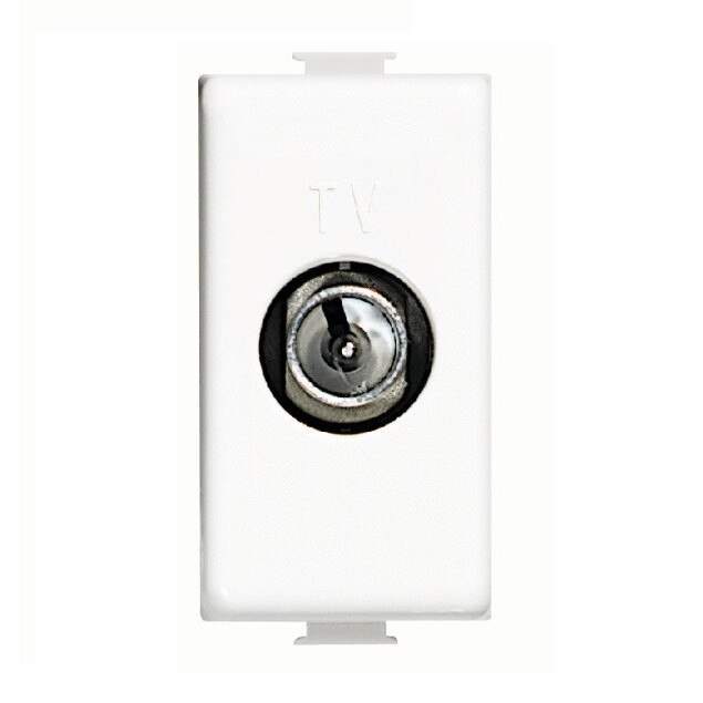 Priza TV capat, culoare alba, modulara - 1 modul