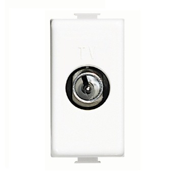 Priza TV capat, culoare alba, modulara - 1 modul Priza TV capat, culoare alba, modulara - 1 modul