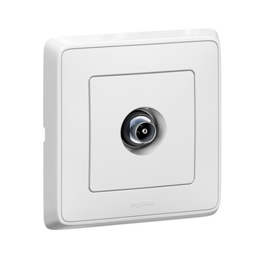 Priza TV capat Cariva, rama inclusa, alba