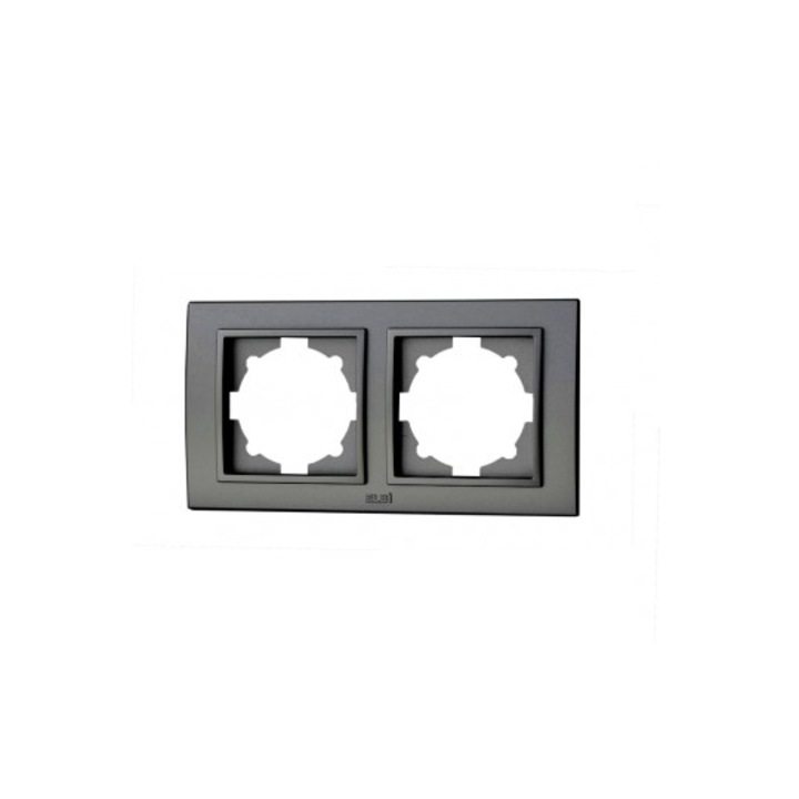 Rama 2 posturi EL-BI Zena orizontala, negru metalic