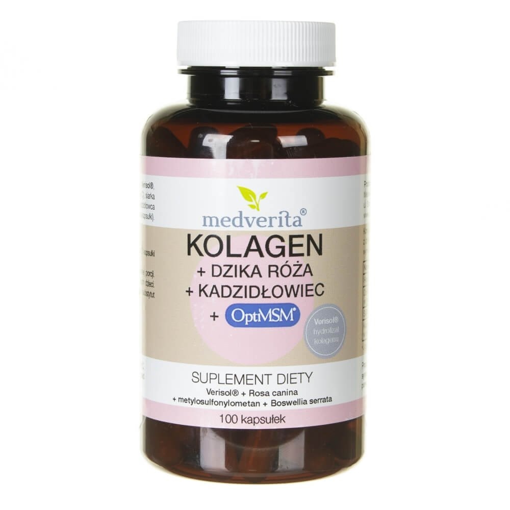 Supliment alimentar cu colagen, maces, sulfur organic si acid boswellic, Medverita, 100 capsule