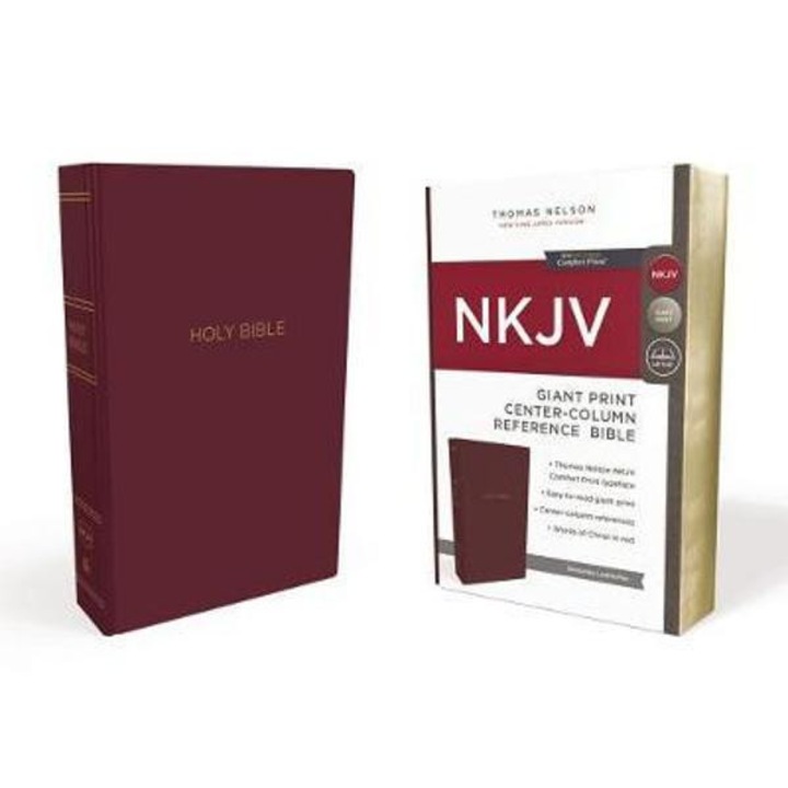 NKJV, Reference Bible, Center-Column Giant Print, Leather-Lo