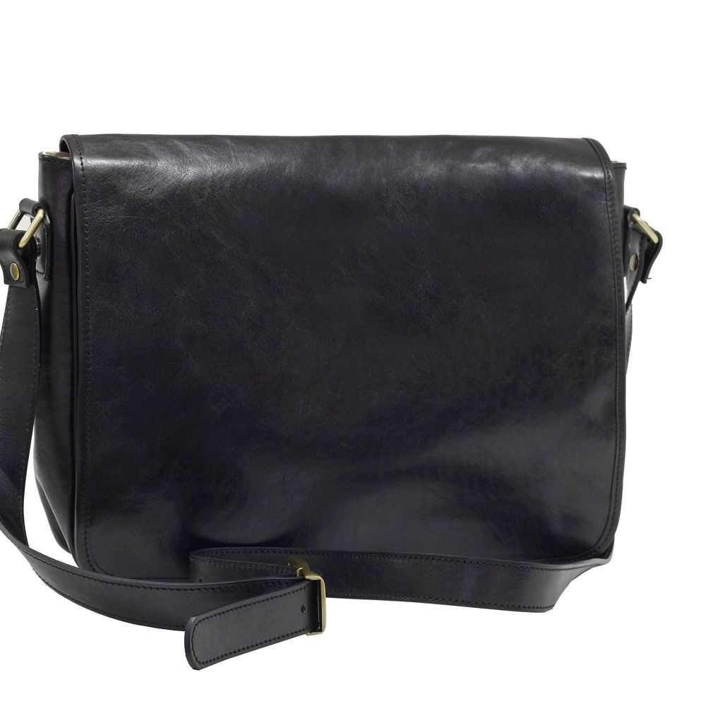 Geanta de piele pentru barbati, neagra, Suveran