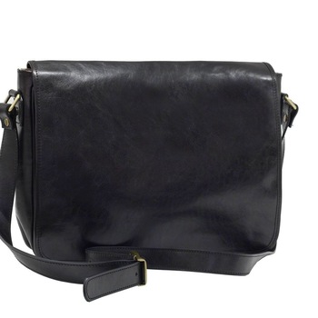 Geanta de piele pentru barbati, neagra, Suveran Geanta de piele pentru barbati, neagra, Suveran